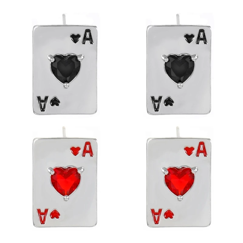 

E0BF Card Studs Earrings Ear Studs Elegant Ear Pins Fashionable Ear Jewelry