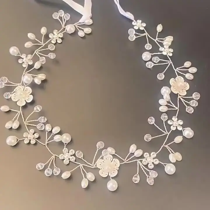 Fascia per capelli da sposa con fiori di rosa, accessorio per capelli da fata profonda, copricapo da sposa per spiaggia e matrimonio
