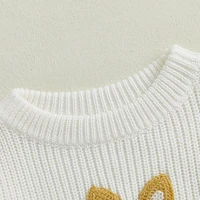 Adorable Baby Boys Girls Hooded Sweater with Cute Bunny Embroidery Cozy Knitwear for Infants and Toddlers Perfect for Easter - Image 4