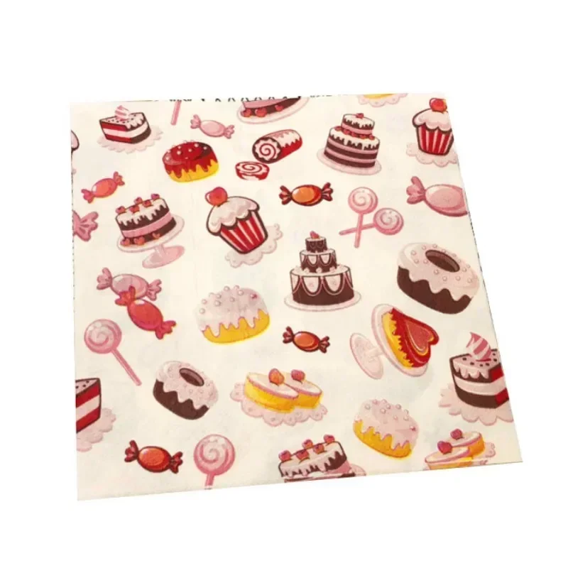Birthday Cake Colorful Printed Square Paper Napkin Cafe Baking Paper Napkin Party Placemat Decoration 2Ply 33cm 20pcs paper napkins disposable paper placemats