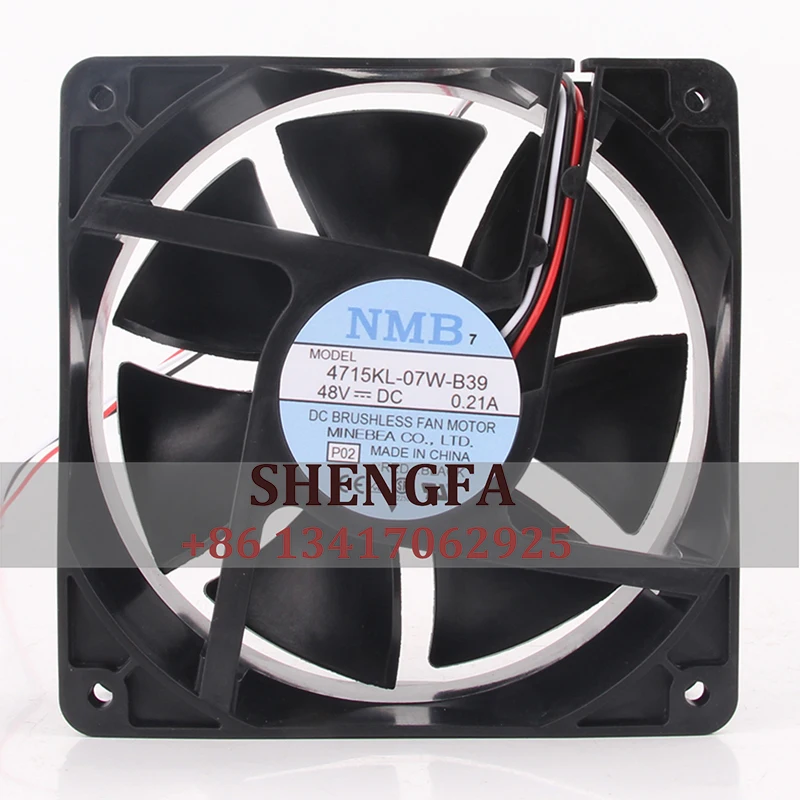 

NMB4715KL-07W-B39 Cooling Fan for DC48V 0.21A 120X120X38MM 12038 12CM Frequency Conversion Server Heat Dissipation