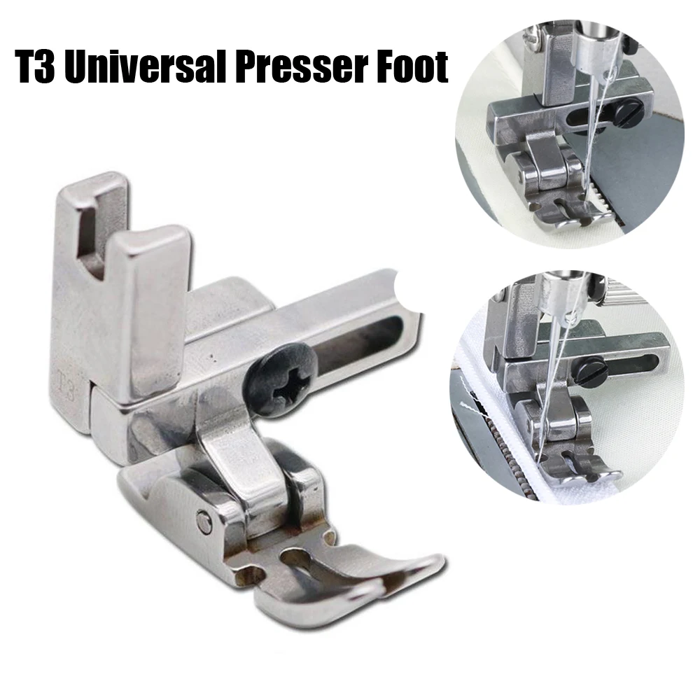 UniversalFootT3AdjustableCordingRegularZipperPresserFootFor1NeedleLockstitch
