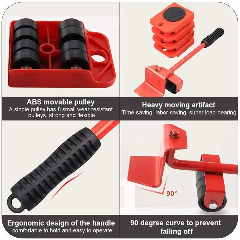 New Heavy Duty Furniture Lifting Tool Mover Transport Lifter Sliders Roller Moving Device Lifting Moving Furniture Helper
