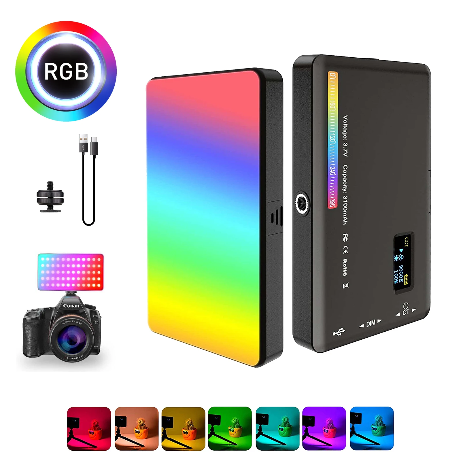 Światło LED do kamery fotografia RGB za $13.6 / ~54zł