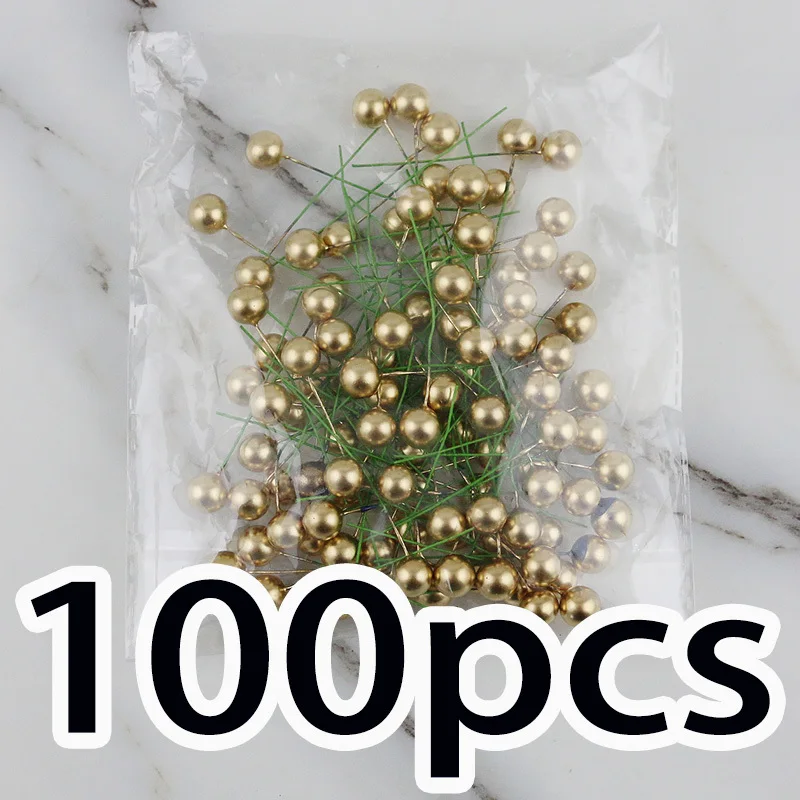 6cm Green Pole Berry Single Artificial Fruit Gold Silver Decoration Christmas Berry Accessories Party DIY Gift 100 Pcs/pack
