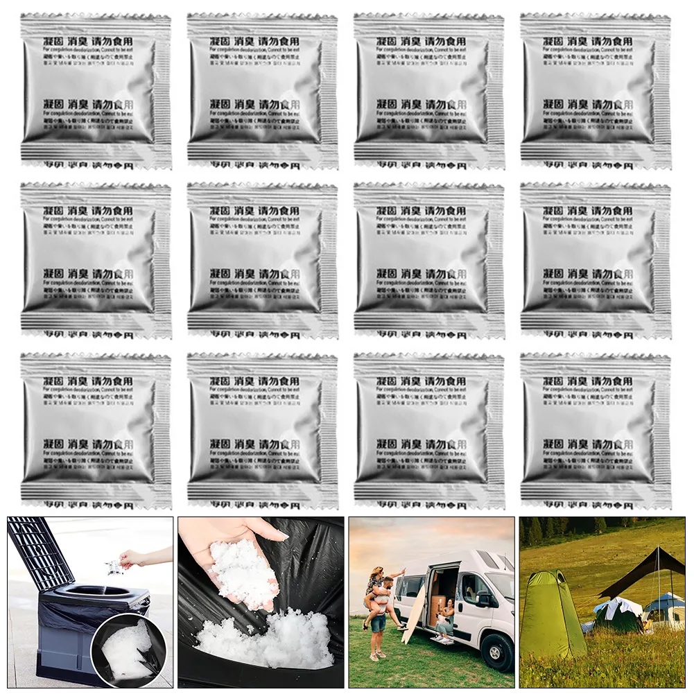 12PCS Camping Toilet Chemicals Liquid Waste Gelling Deodorizing Powder Eco Absorbent Gel for Camping Toilet for Portable Toilet 3