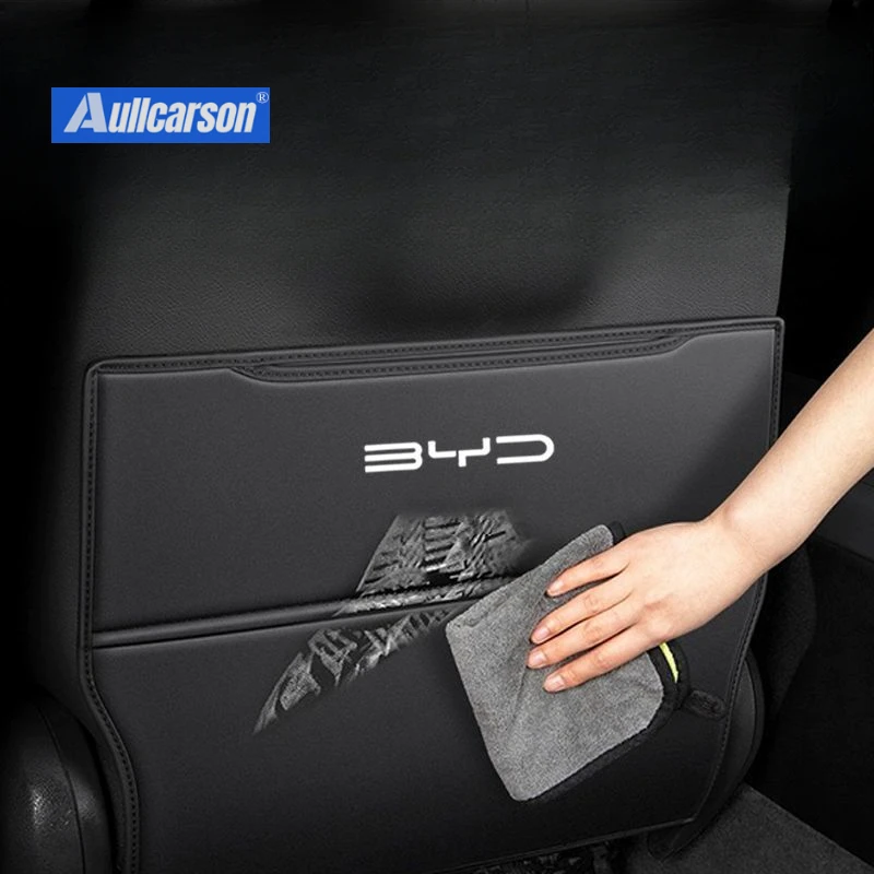 For BYD King 2025 Leather Anti-Child-Kick Pad Car Waterproof Seat Back Protector Cover Interior Accessories 2 Pieces car seat protector