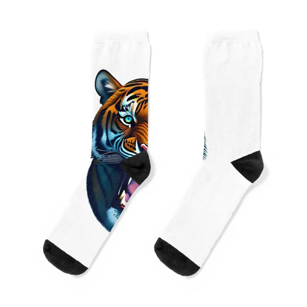 

Cool Orange Tiger Socks christmass gift kids Socks For Girls Men's