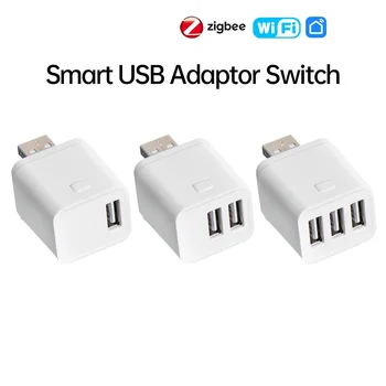 Adaptateur intelligent WiFi/Zigbee Micro USB, commutateur 5V Mini 1 2 3 USB, adaptateur d'alimentation, contrôle intelligent via Alexa, Google Home, Yandex Alice