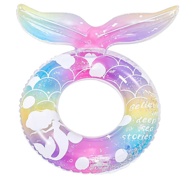 Thickened Adult Mermaid Tail Swim Ring Underarm Float Inflatable Large Beach Swimming Pool Party Fashionable Inflatable Float 3