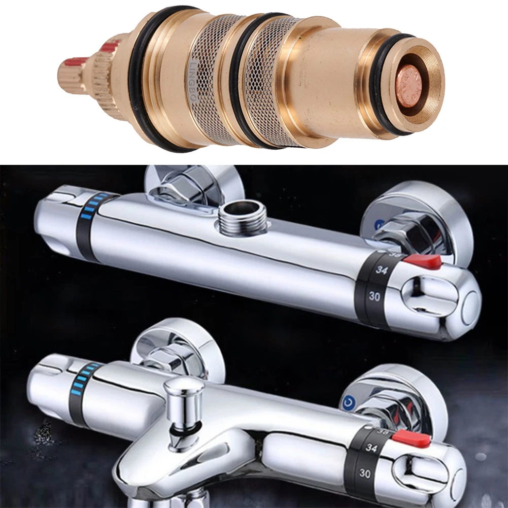 

Brass Replacement Thermostatic Cartridge Shower Mixer Valve Bar Repair Kit Brass Temp Range Of 20 - 48 Degrees C
