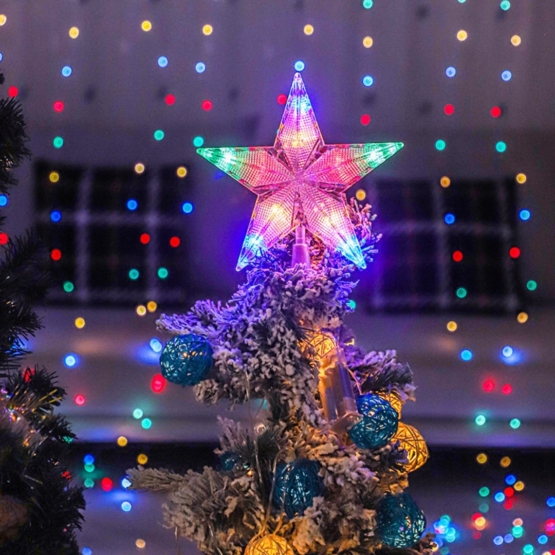 Christmas Tree Top Light – Battery Tree Topper, Crystal Lighted Tree Topper