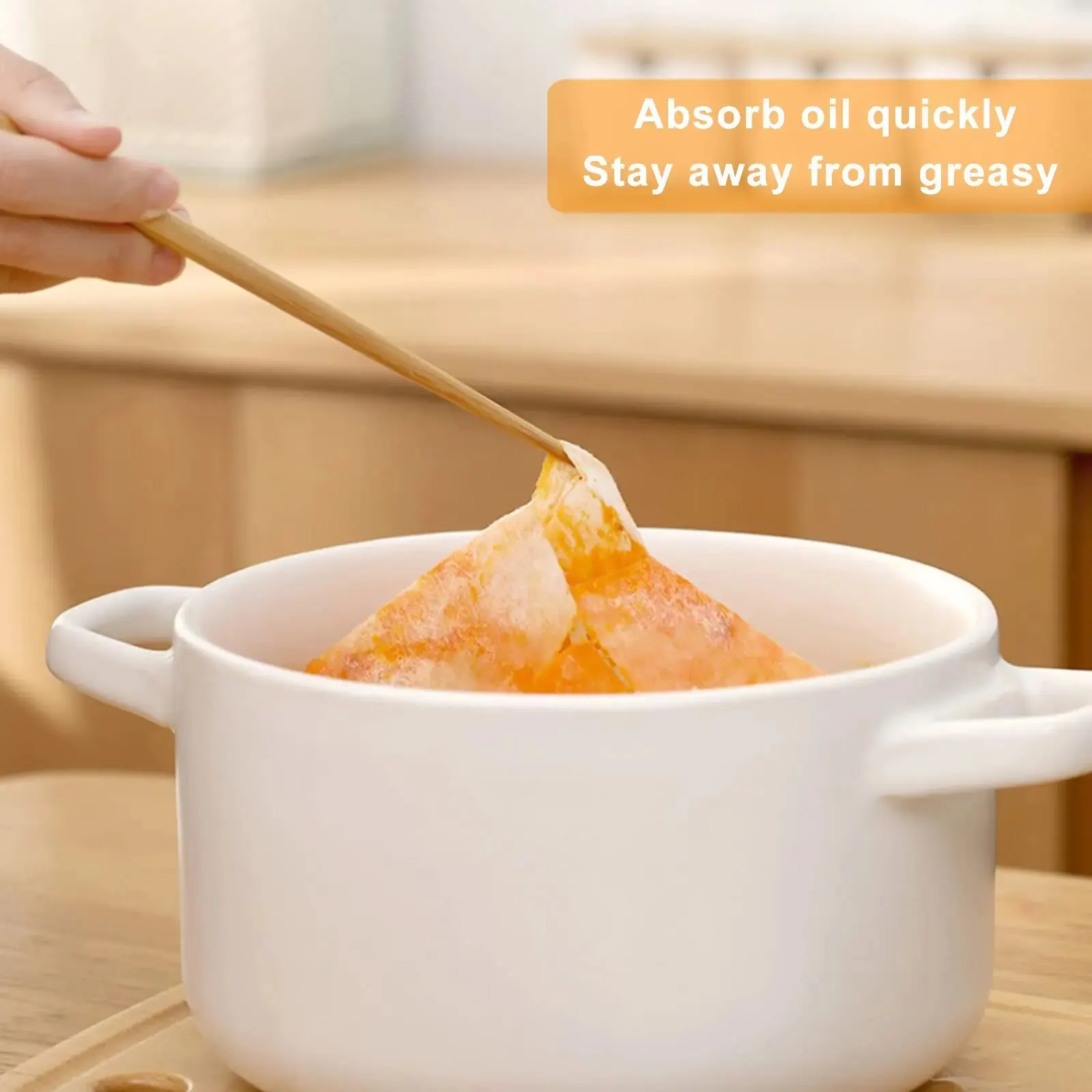 Air fryer oil absorbing paper 12/30Pcs Disposable Soup Oil Absorbing Paper Food Soup Blotting Oil Health Filter Paper Food Grade Kitchen Gadgets Accessories