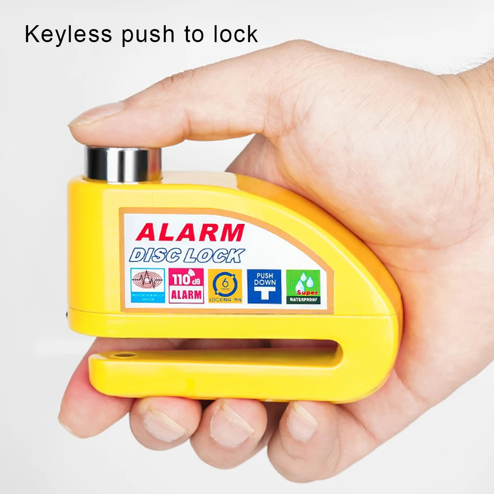 Motorcycle Alarm Disc Brake Lock Motor Disk Padlock Waterproof Loud Anti-Theft Alarms Heavy Duty Safety Locks Motorbike