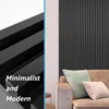 8-Pack 96 x 6in. WPC Acoustic Slat Wall Panel for Modern Interior Decor, TV Background, Living Room, Matte Black 6