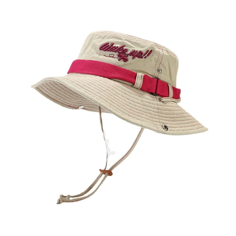 

2023 Dragonfly Embroidery Fishing Hiking Sun Hat Men Women Boonie Hat Wide Brim Bucket Hat Safari Summer Cap Cotton Bucket Hat