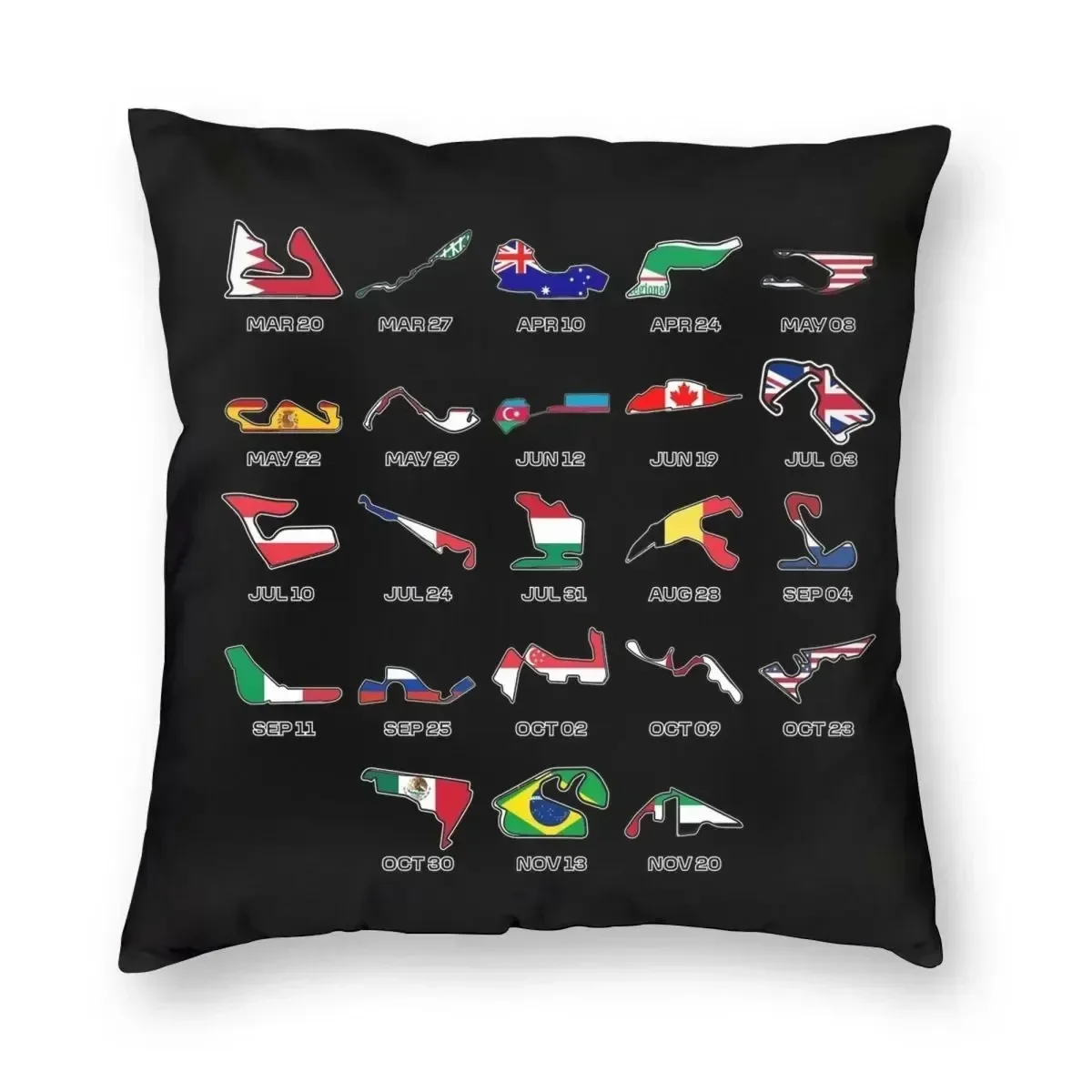 The Official F1 Calendar Race Car Superstar George Russell Pillowcase Polyester Throw Pillow cover for Home sofa Living