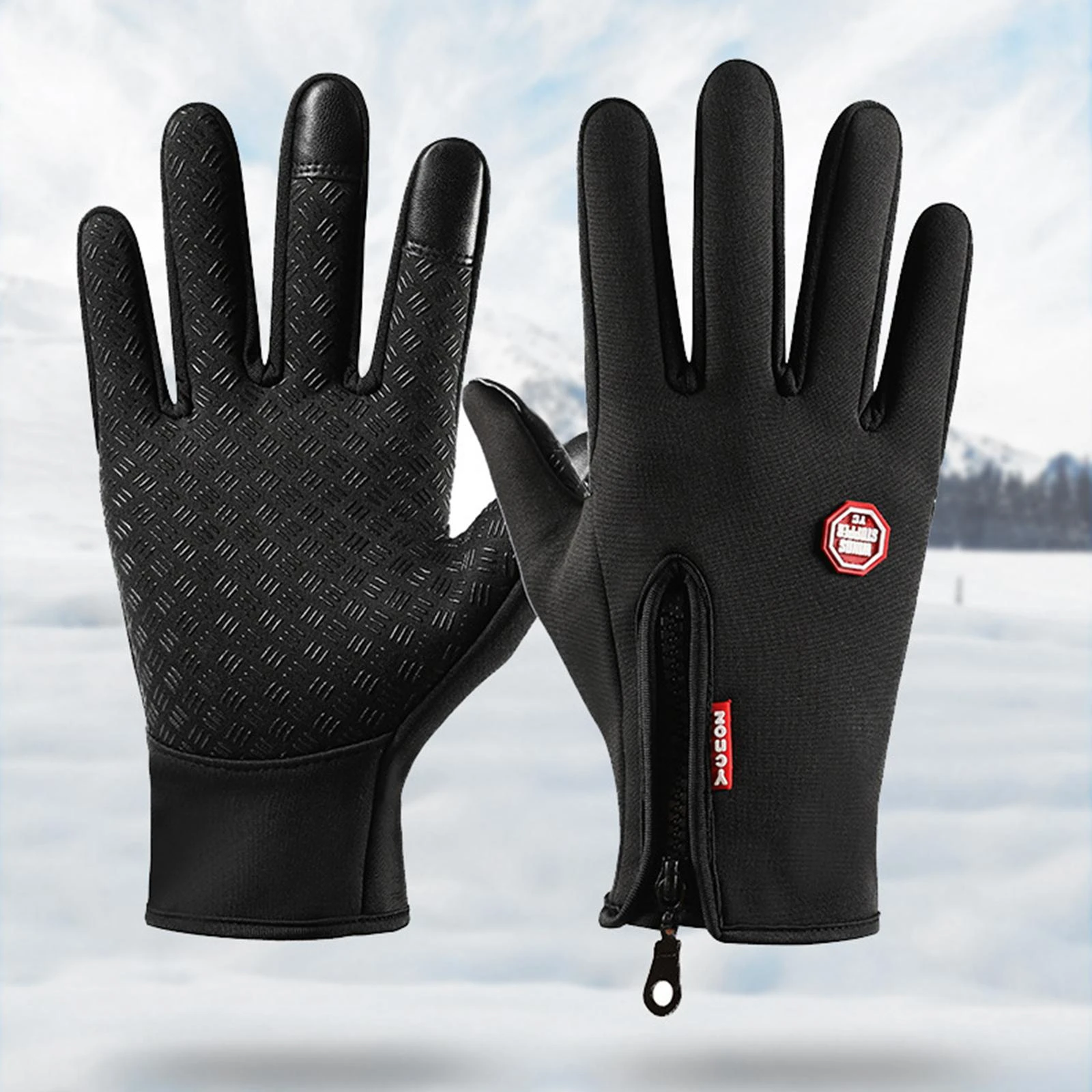 Guantes cálidos de invierno para exteriores, Guantes para bicicleta, pantalla táctil, a prueba viento, al aire libre para ciclismo, esquí, adultos| | - AliExpress