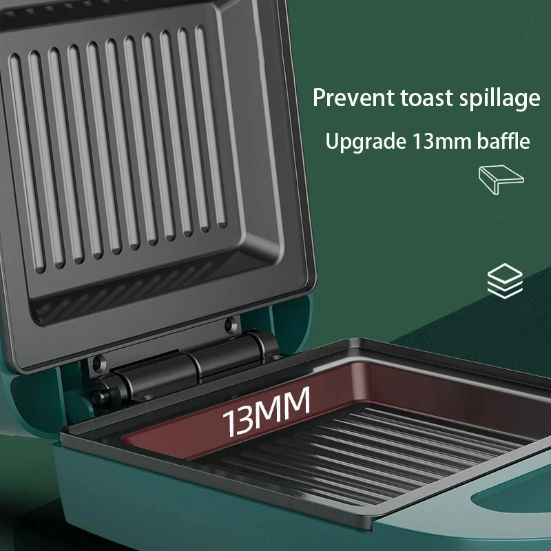Multifunctional Electric Folded Breakfast Sandwich Maker 220v Non-Stick Fast Toast Pan Pot Bread Waffle Grill Machine 4