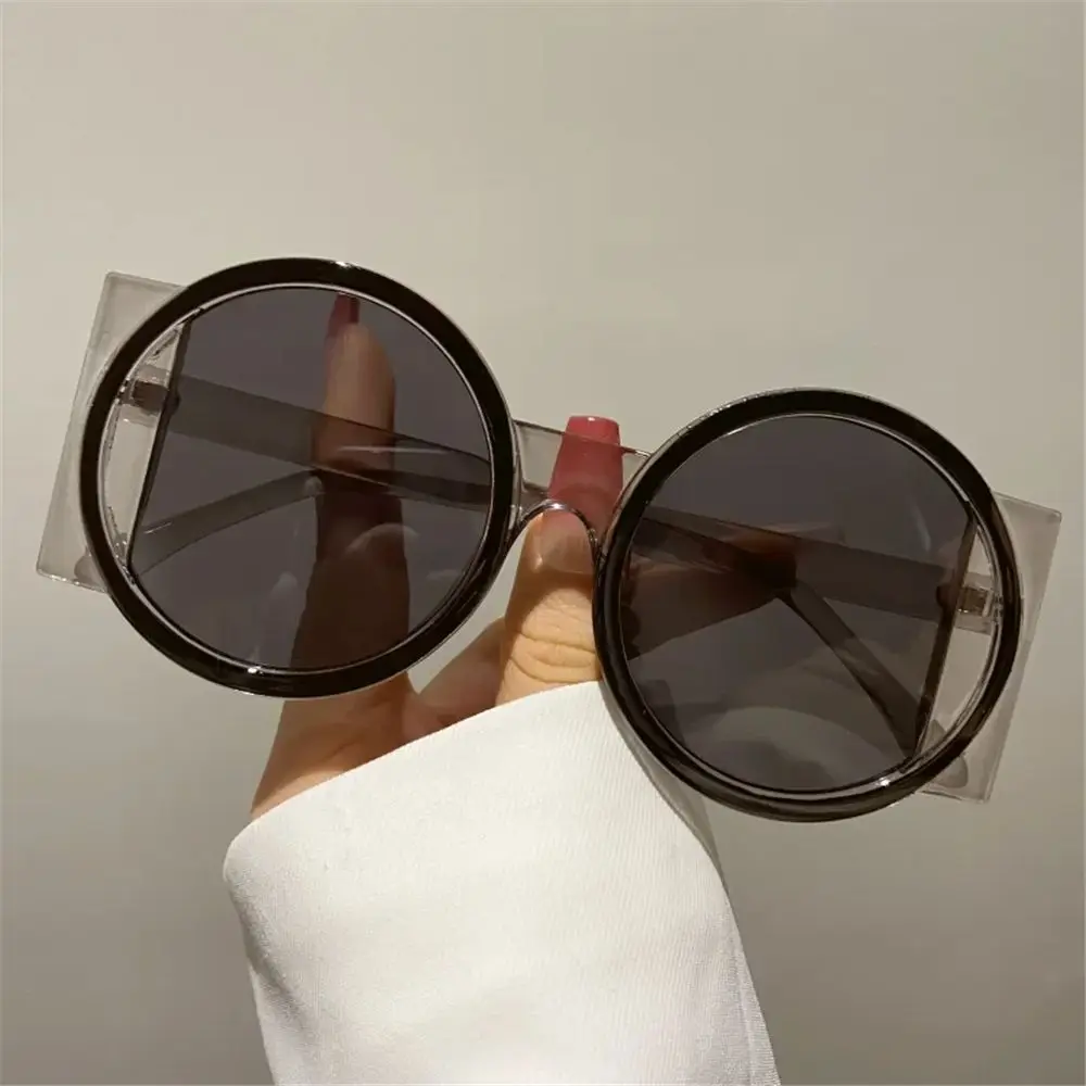 Mode übergroße runde Sonnenbrille Frauen Kontrast farbe Farben uv400 Retro einzigartige Männer Trend Gradient Radfahren Sonnenbrille – Detail 14