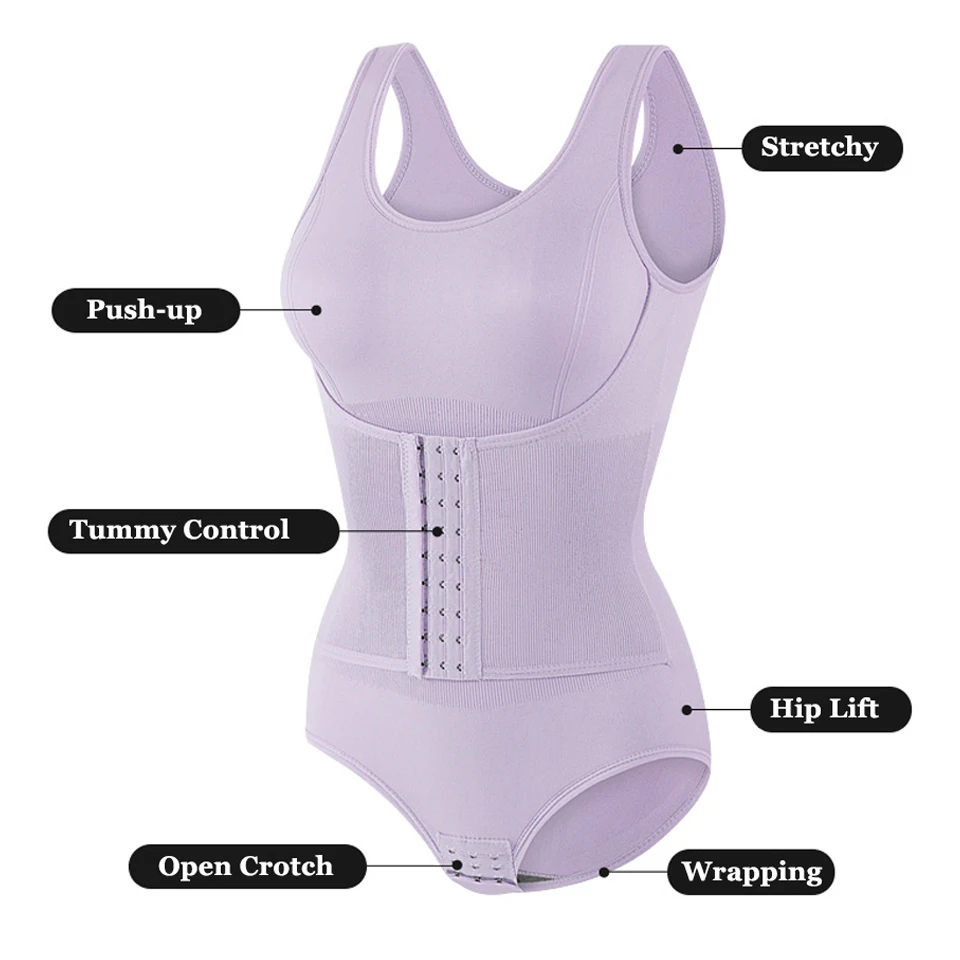 Summer Sexy Bodysuit Shapewear With Zipper Belt Women Tummy Control Fajas Body Shaper Waist Trainer Slimming Cincher Corset Tops Best Sellers In Women's Clothing