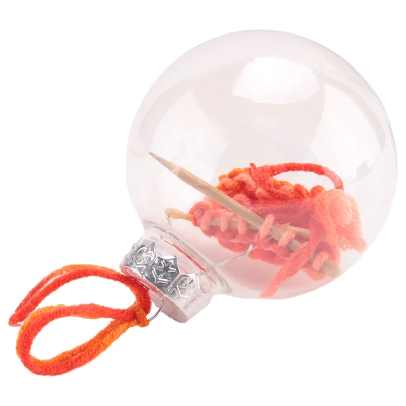 

Knitting Christmas Ball Ornament - Knitting And Crocheting Decorative Ball Ornament With Hanging Hoop - Winter Party