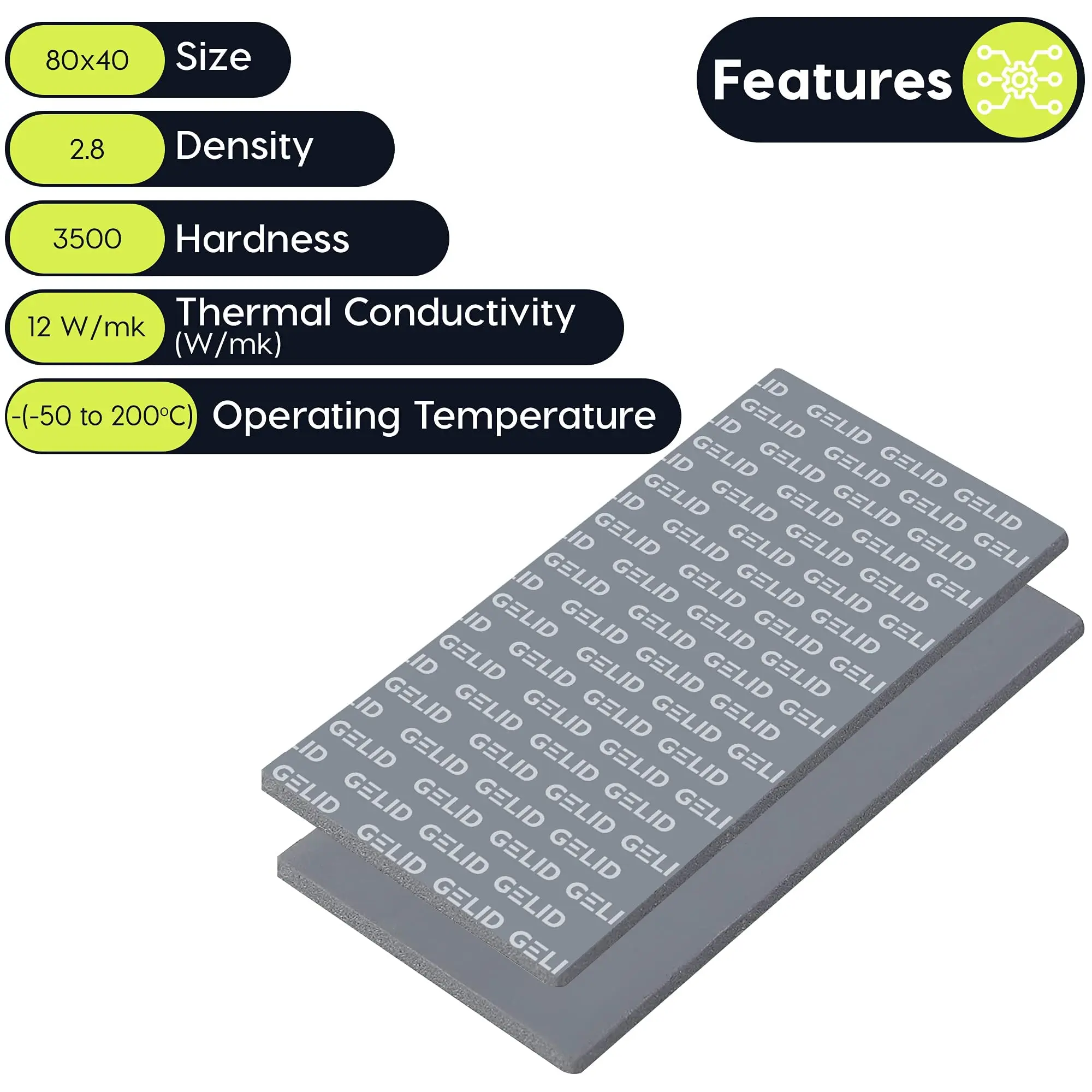 Almofada Térmica do Silicone da Dissipação de Calor da Almofada do Multi-tamanho da Placa Gráfica da Cpu Gpu de Gelid Gp-extreme12w - Imagem 6