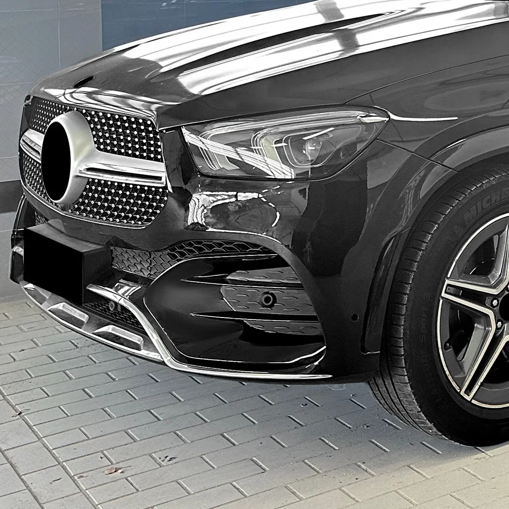 메르세데스 벤츠 W167 AMG GLE350 GLE450 GLE53 GLE63 2019-2023 프론트 범퍼 립 스포일러 스플리터 에어 인테이크 그릴 안개등 트림