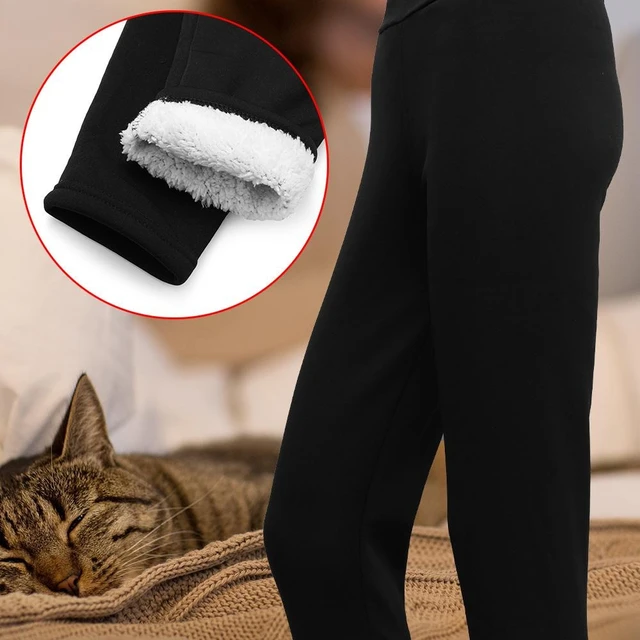 Dicke Fleece gefütterte Leggings Herbst Winter hoch taillierte weiche flauschige  Leggings flexible Katze Patch warme Hosen Frauen Mädchen - AliExpress