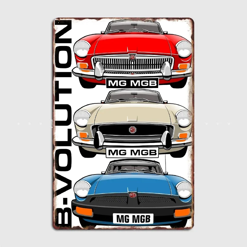 MG MGB Evolution Metal Sign PosterWall Cave Club Bar Design Wall Decor Tin Sign Posters Room Decoration