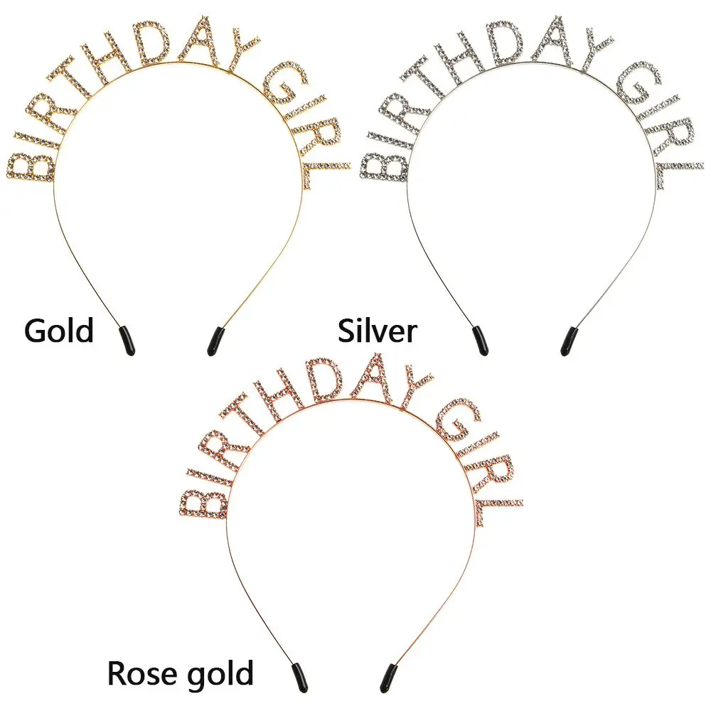 패션 메탈 합금 여성 헤어 후프 생일 소녀 헤어밴드 생일 파티 티아라 공주 왕관