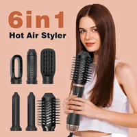 6 In 1 Hair Dryer Hot Comb Set Professional Curling Iron Hair Straightener Styling Tool Curler And Straightening Heating Brush 1