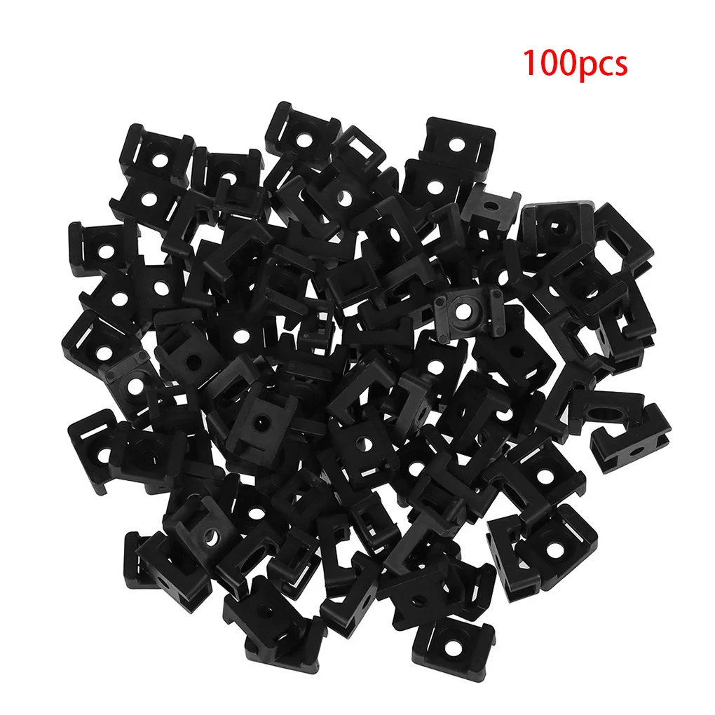 QUARKZMAN Morsetto per Cavi R-Type, 6,4 Mm 0,25 Pollici Morsetti in Nylon per Fissaggio a Vite con Viti Nere per Gestione dei Cavi Confezione da 200
