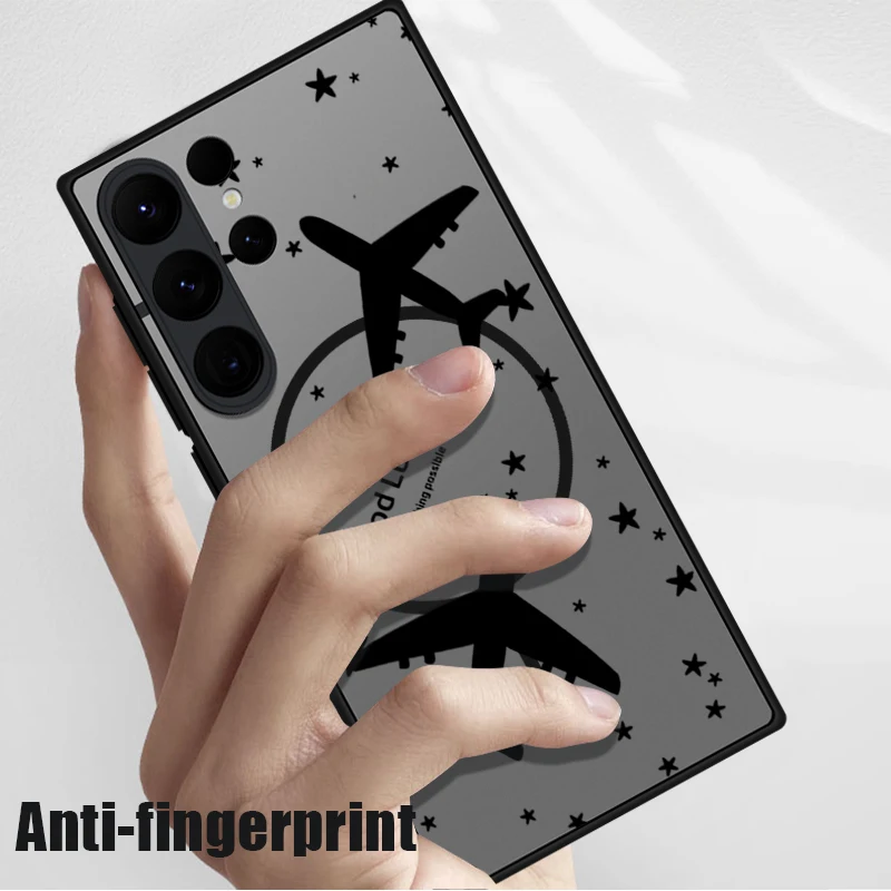 Magnetic Matte Travel Map Pattern Phone Case with MagSafe Compatibility