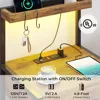 Nightstands Set of 2 , 3 Drawers Night Stands with Charging Station, Rustic Brown Bedside Tables with Storage Shelves, 3