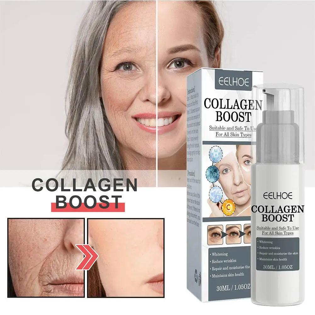 1pcs Collagen Boost Serum Anti-Aging Dark Spot Corrector Anti-wrinkle Face Cream Fade Fine Lines Women Skin Care 30ml