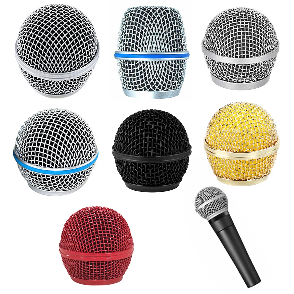 Microphone Replacement Head Steel For 58 Mesh Handheld Microphone Grill Mesh Head Fits Beta 57A 58A  Accessories