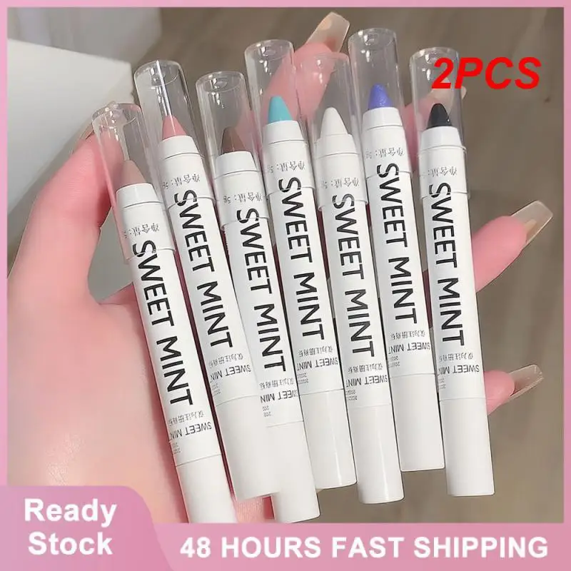 

2PCS Silkworm Lying Pen Matte Eyeliner Easy Makeup Eye Makeup Highlighter Waterproof Corner Brightening Pen Natural Effect White