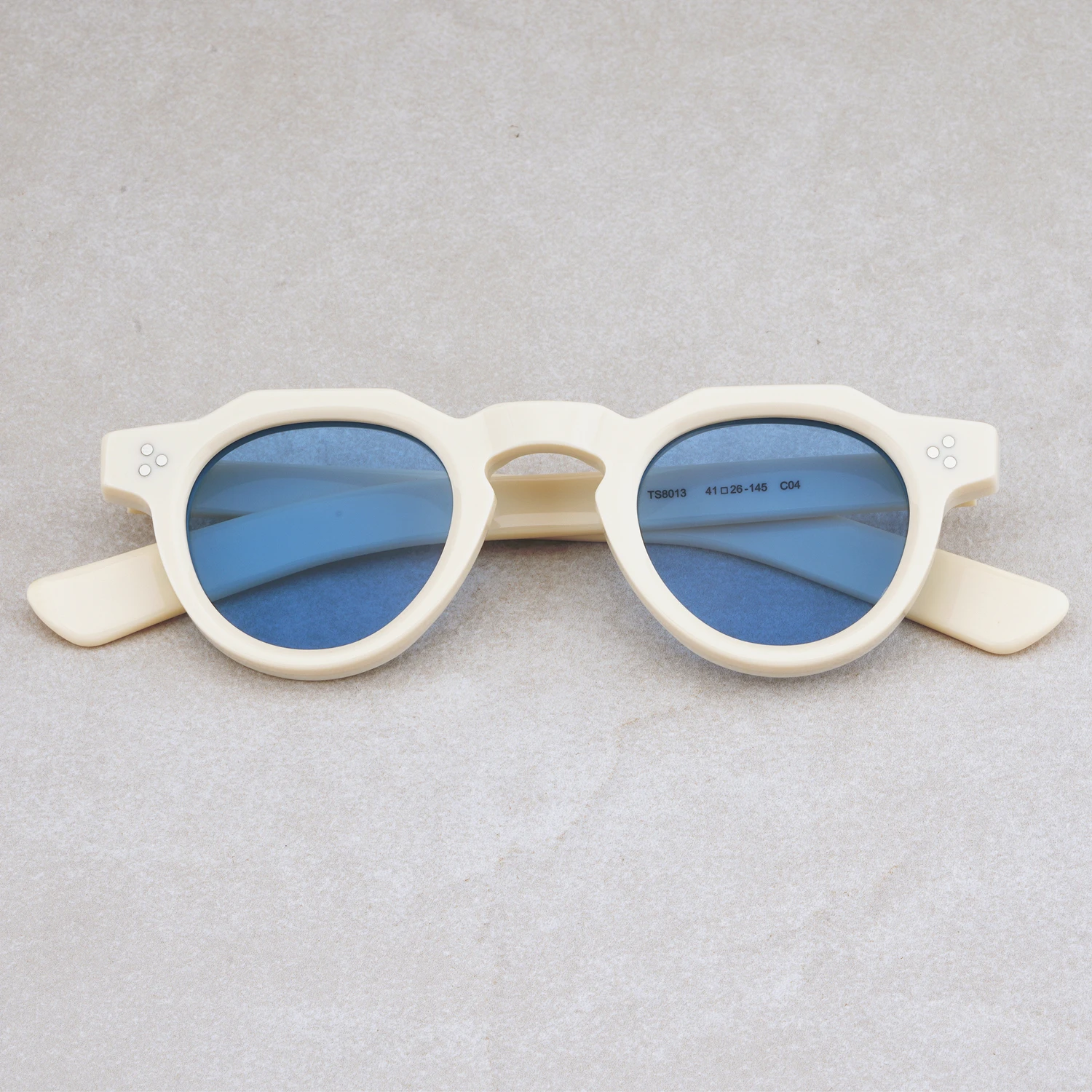 

Fashion Vintage Sunglasses Thick Solid Acetate Stereo Cutting UV400 Polarized Lens Retro Small Round Women Man AA+ High Quality