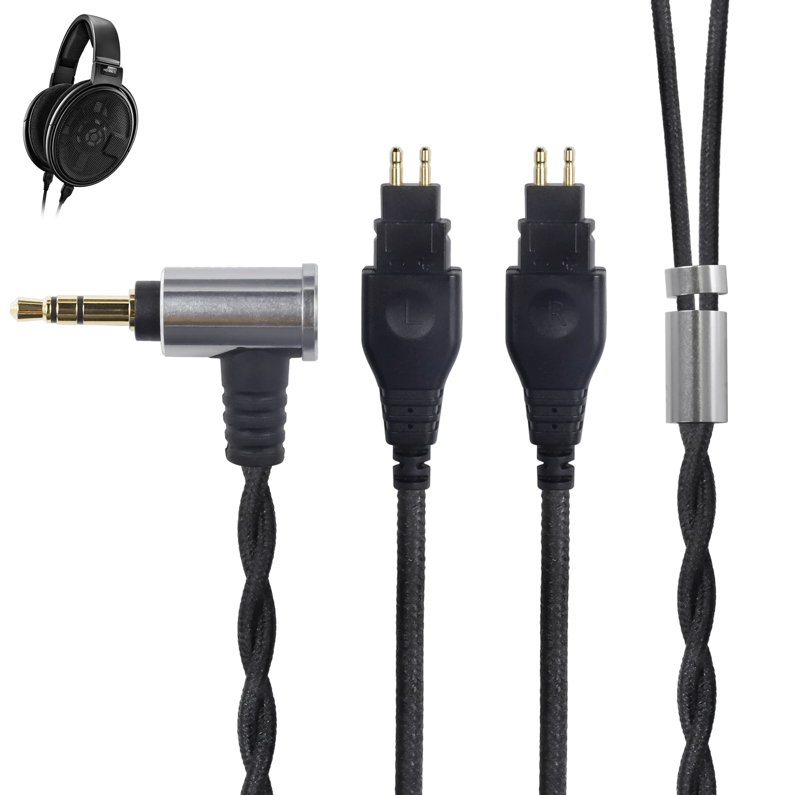 

OKCSC Replacement Upgrade Cable for Sennheiser HD650 HD600 HD580 HD565 Headphones 2.5mm/3.5mm/4.4mm/6.35mm/4pin XLR plug