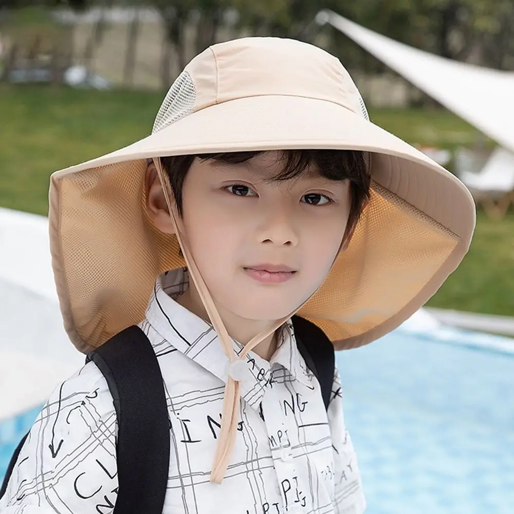 Kids Bucket Hat Kids Sun Hat Children Summer Bucket Hats UV Protection Outdoor Beach Sun Hat Boy Girl Flap Cap Adjustable Wide Brim Cap