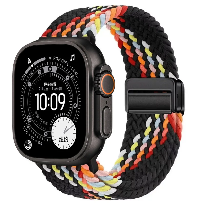 Breathable Nylon Braided Strap for Apple Watch - Adjustable Wristband