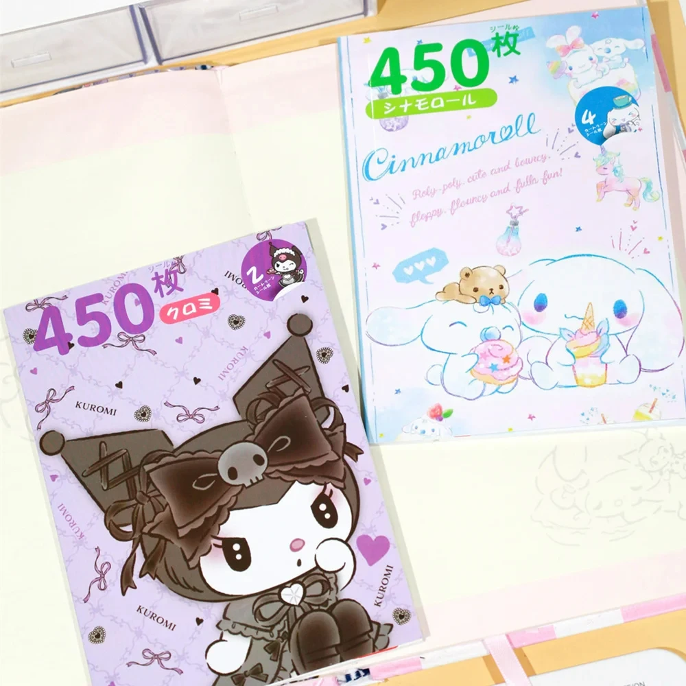 450Pcs Sanrio Sticker Book Cartoon Kawaii Kuromi Hello Kitty Melody Goka Card Stickers Hand Account Decoration For Girls Gift 3