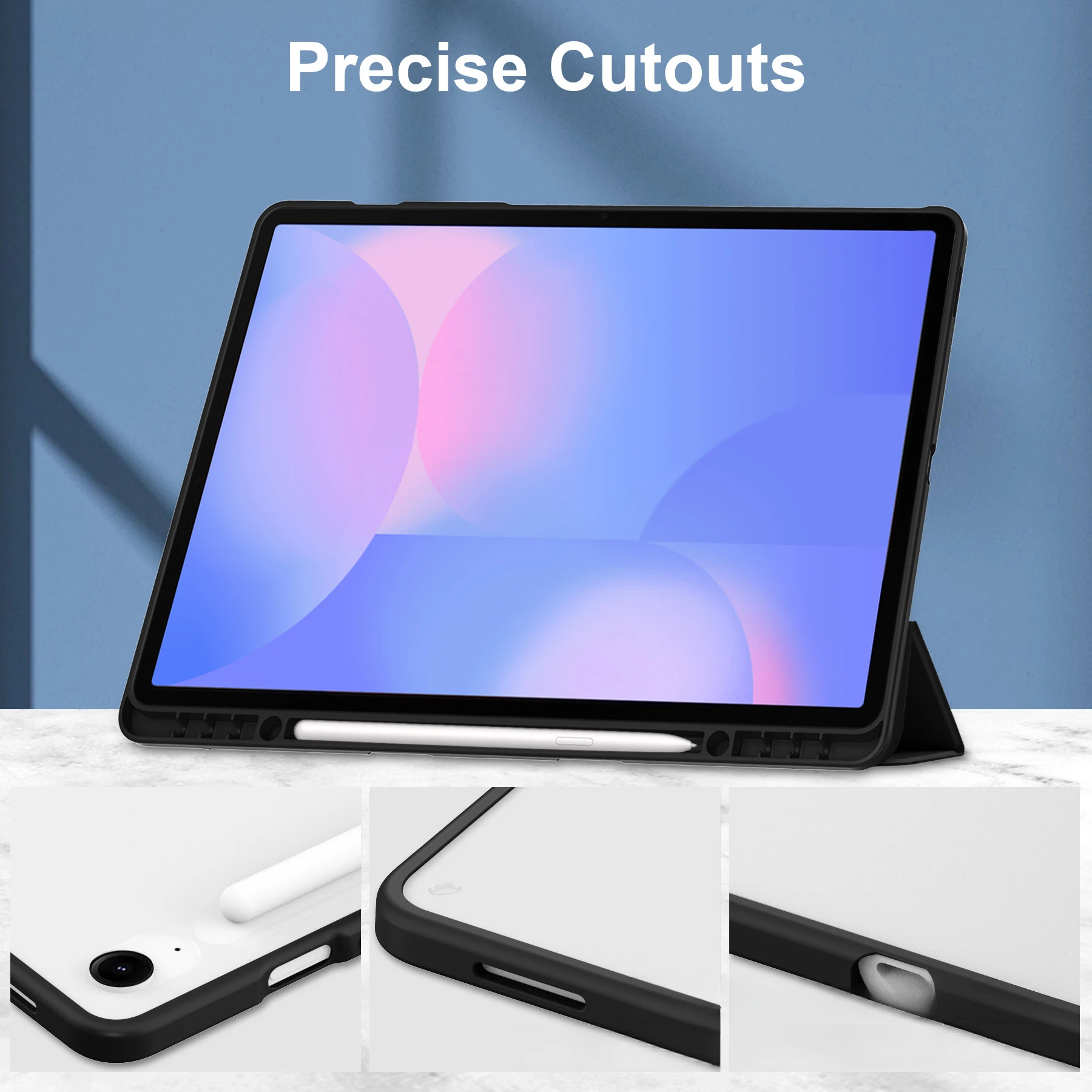 Für Galaxy Tab S10FE+ 13.1 Tablet-Hülle S10FE Plus X620 Dreifach Faltbare Stapelbare Acryl-Hülle mit Stifthalter – Detail 6