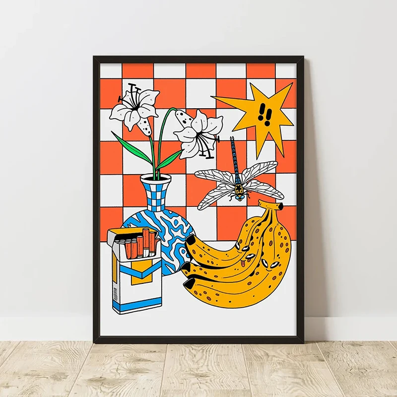 פוסטר אמנות אבסטרקטית קלאסית, ציור קנבס אמנות הדפסת תמונה אבסטרקטית רטרו, משמש לקישוט קירות בית וחדר, ללא מסגרת