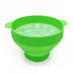 Collapsible Silicone Popcorn Popper - BPA Free & Dishwasher Safe (Green)