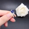Solid 18K White Gold Rings Lady 1.5CT Oval Shape Sapphire Diamond Wedding Rings For Women Beautiful Birthday Jewelry 3