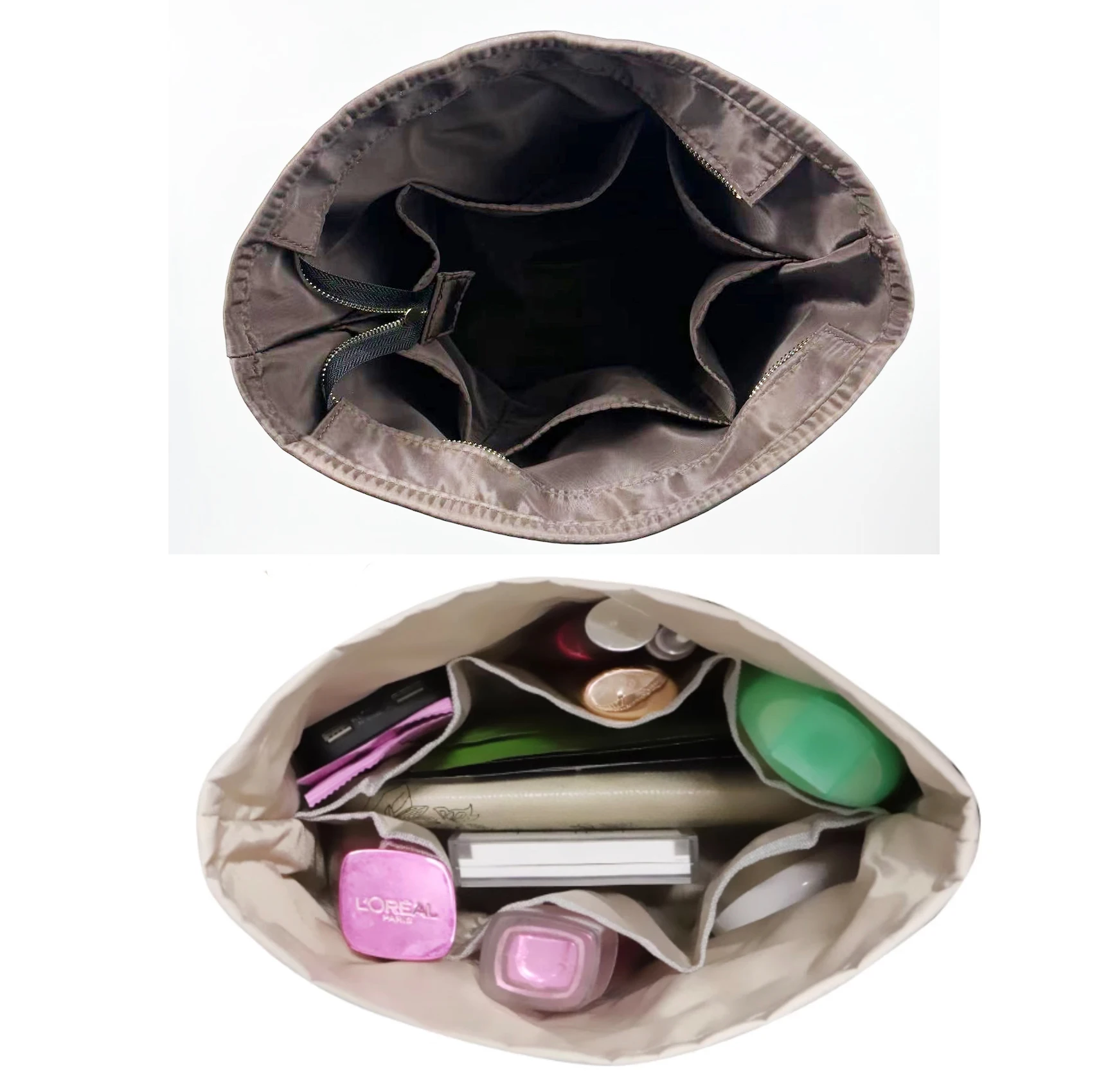 For Bucket GM Canvas PM Monogram Designer insert Bags Organizer Makeup Handbag Inner Purse base shaper Premium nylon (Handmade)