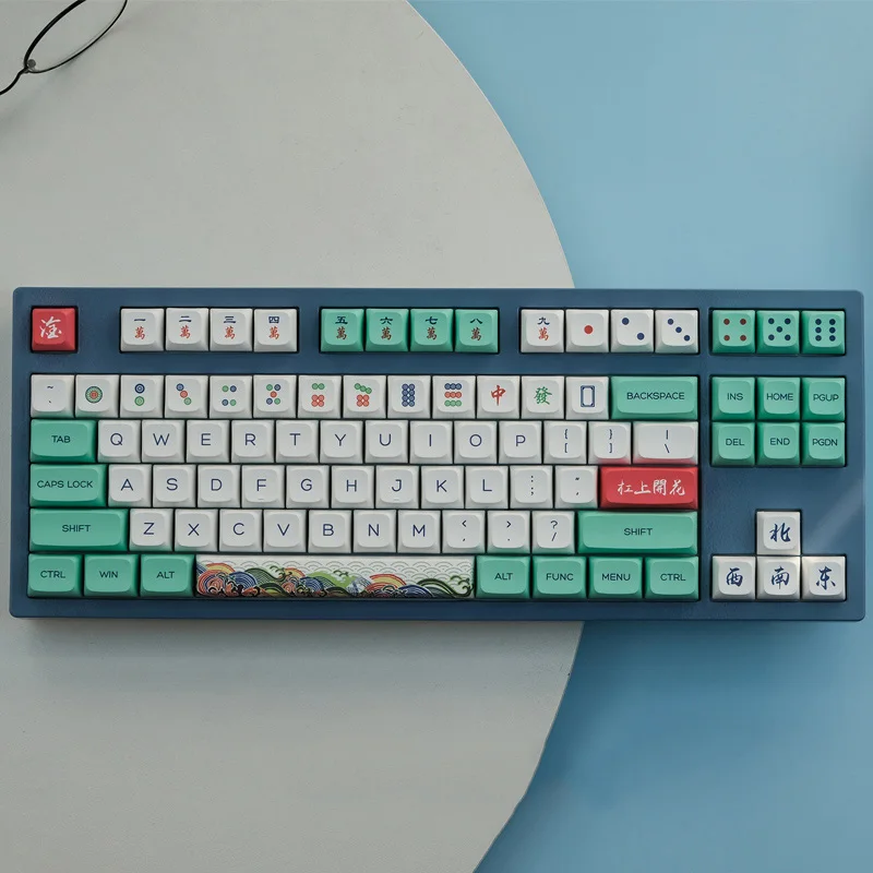 Dye Sublimação Keycap Teclado Mecânico Perfil Xda Mahjong Keycaps Switch mx 61 68 87 104 Chaves