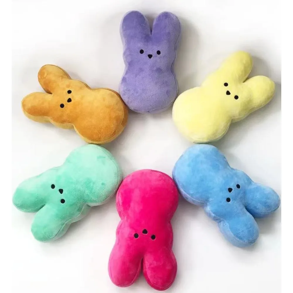 

15cm Color Easter Bunny Plush Toys Cute Rabbit Keychain Stuffed Animal Plush Easter Peeps Backpack Pendants Doll Gifts for Kids